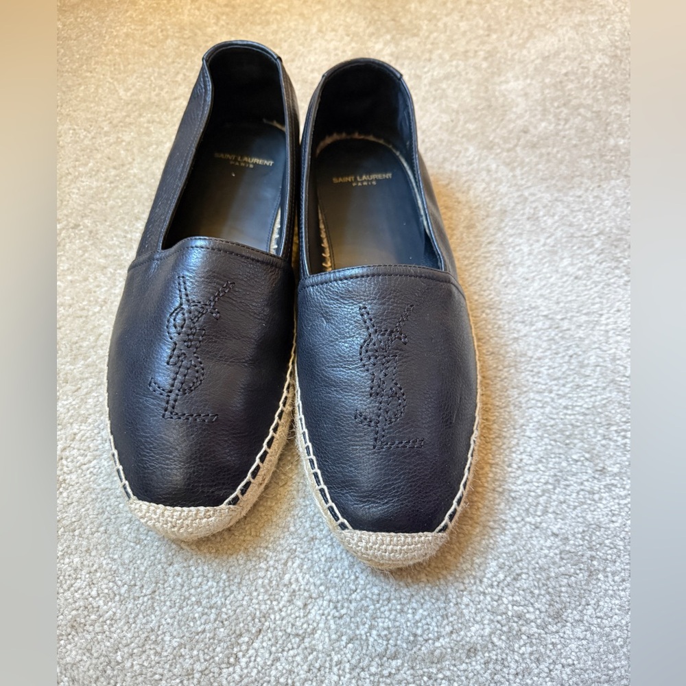 Saint Laurent Black Slip-On Loafers